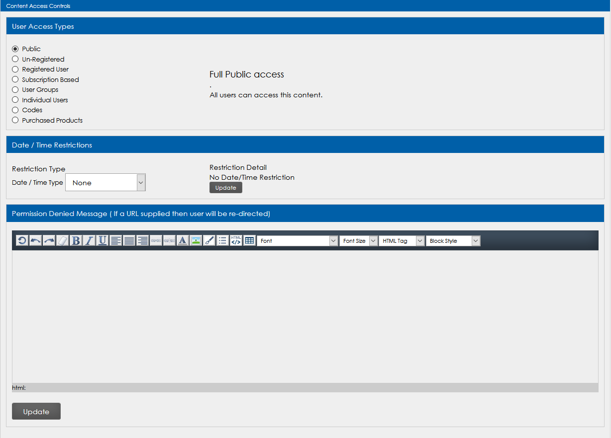 EOS Content Access Controls