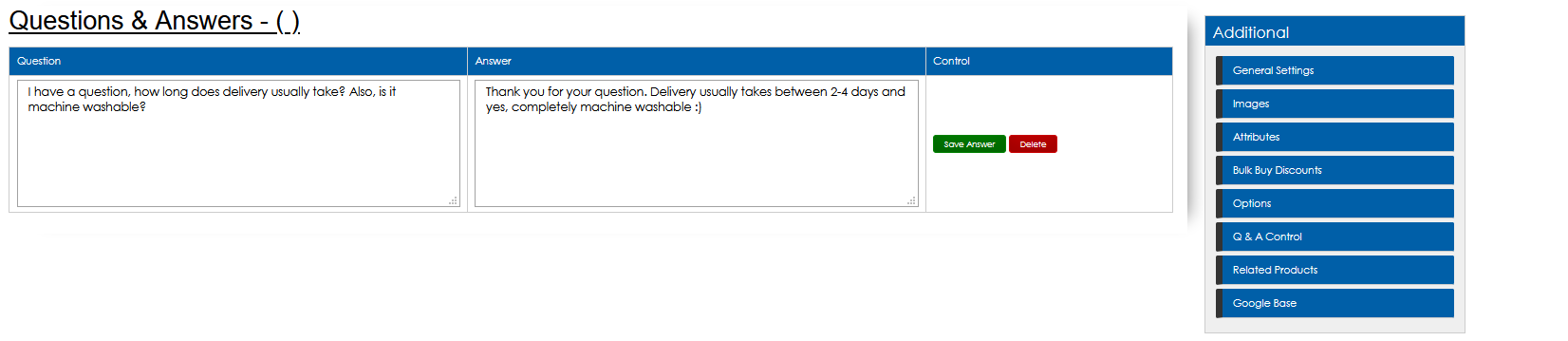 Question and Answer Controls